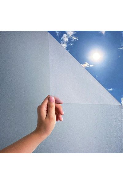 Azra Reklam Folie de sticlă de 61x500 CM pentru sablare și folie de sticlă mată pentru fereastră de birou, casă și bucătărie