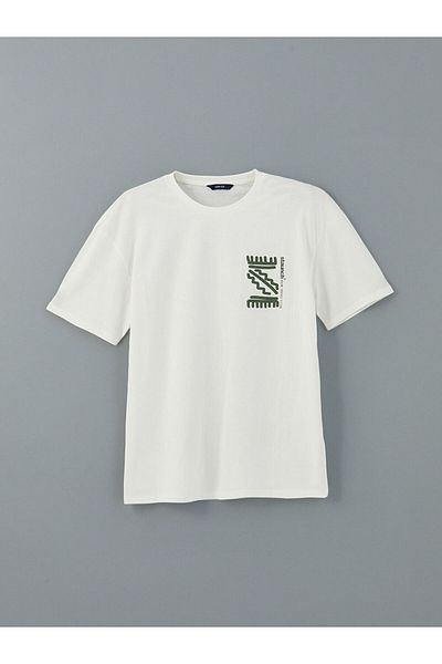 LC Waikiki New Season Crew Neck Short Sleeve Printed Combed Cotton Men's T-Shirt - S5Ii73Z8