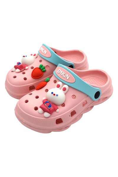 Dukan Kids EVA Clogs Non-Slip | Toddler Non-slip | Comfortable | Cute | Lightweight - White with Jibbitz