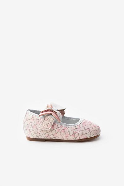 Le Mabelle Pink Mermaid Patterned Girl's Ballerina Shoes