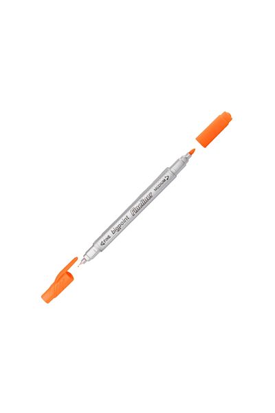 Bigpoint Twin Fineliner - Orange Drawing Pen with 0.4 mm and 1.2 mm Fiber Tip