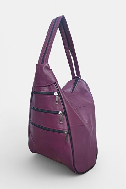 Lederax حقيبة ظهر وكتف متعددة الأقسام من الجلد الطبيعي - Ld52