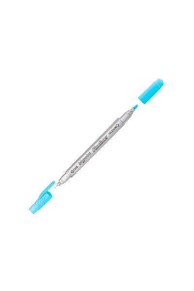Bigpoint Twin Fineliner - Light Blue Drawing Pen with 0.4 mm and 1.2 mm Fiber Tip