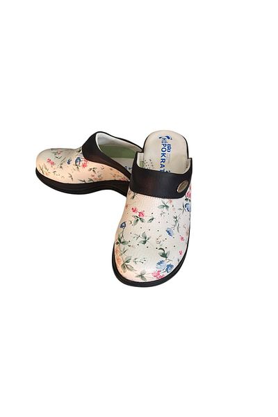 Att Patterned Sabo Orthopedic Sole Worker Hospital Slippers with Side Stitching