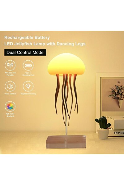 AWH Jellyfel's Dancing Jellyfish Lamp, LED Floating Voice-Controlled Jellyfish Night Light