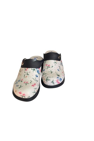Att Patterned Sabo Orthopedic Sole Worker Hospital Slippers with Side Stitching