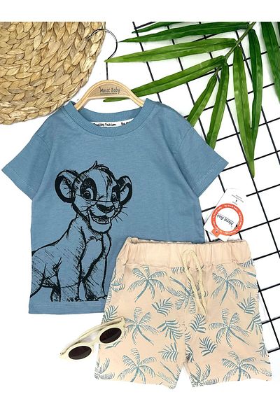 miniapple Summer Oversized Printed Men's 2-Piece Suit