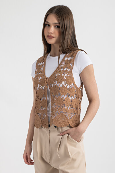 Hatun Atila Дамски акрилен елек Hatunatila Suzene Mink - 5158