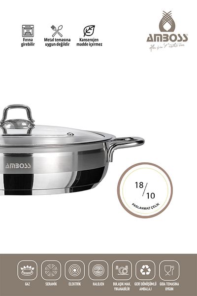 Amboss Valeria 6 Piece Stainless Steel Pot Pan Set Compatible with All Stoves