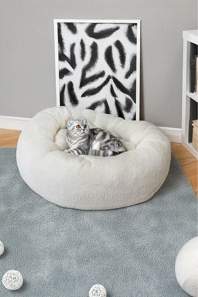 YAPKAR Plush Luxury Soft Cat Bed - Dog Floor Bed Cushion Hairless