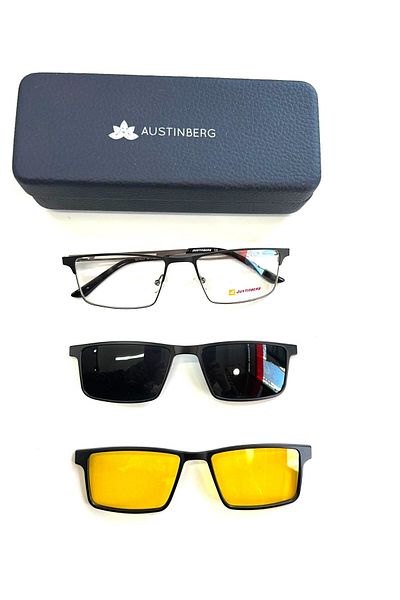 austinberg Austinberg 9025 C6 Polarized&Antifar Clip on Men Sunglasses