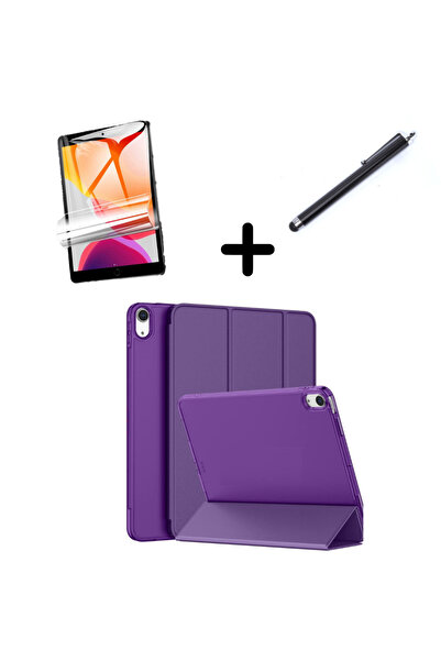 UnDePlus İpad 11.nesil A16 11inç/10.nesil 10.9inç Uyumlu Kılıf Set Pu Deri Smart Tablet Kilifi Koruyucu Kalem