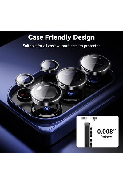 AWH Camera Protection for Samsung Galaxy S25 Ultra, 9H Hardness, Military Grade (Black)