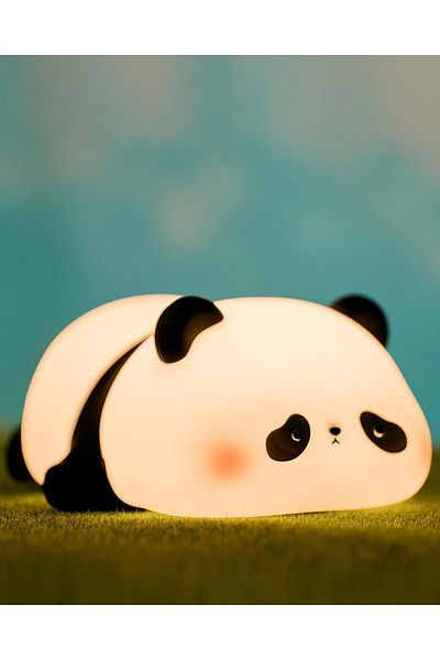 AWH Cute Silicone Sleeping Panda Night Light, 3-Level Dimmable LED Lamp for Nursery & Kids