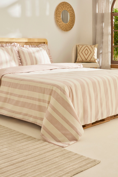 Kaşmir Home طقم غطاء لحاف فردي من دافني باللون الوردي