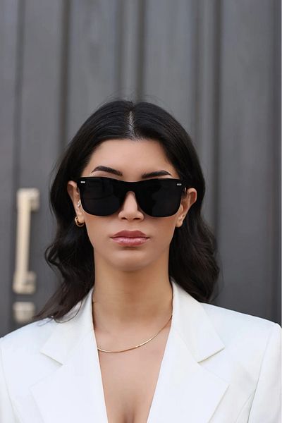 Rams Unisex Black Metal Sunglasses