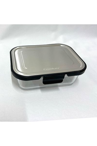 Cooker CKR3488 حاوية تخزين زجاجية 1000 مل لون أسود