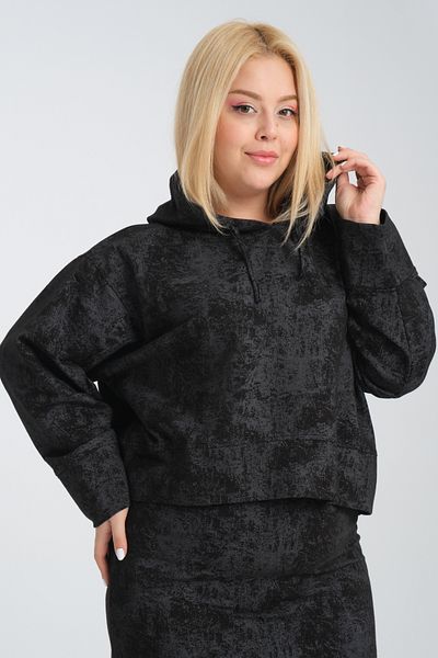 Dejabrew Jeans Hooded Large Size Short Sweatshirt A055-1