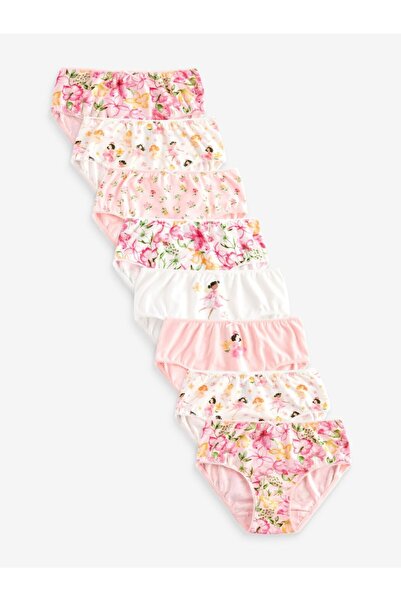 Next Baby 100% Cotton Multicolored Ballerina Patterned Girls' 10-Piece Panties Set