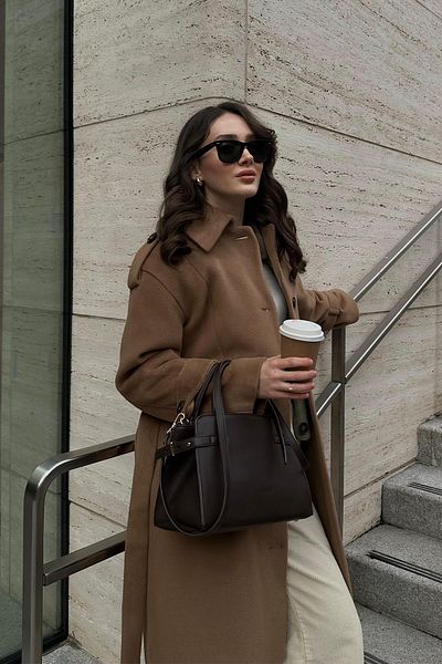Olcay Πουκάμισο Oversize Γιακά Μακρύ Παλτό - Επωμίδες Λεπτομέρειες K. KAMEL 3064