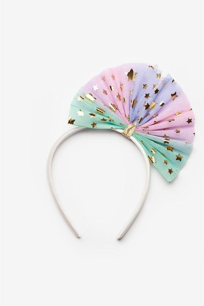 Le Mabelle Multicolored Starry Tulle Bow Girl's Crown