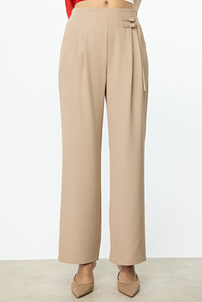 Ekol Bol Paça Süs Düğüm Detaylı Pantolon