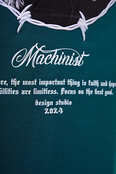 Machinist Ανδρικό μπλουζάκι βενζίνης Oversize - Barbed Wire Printed