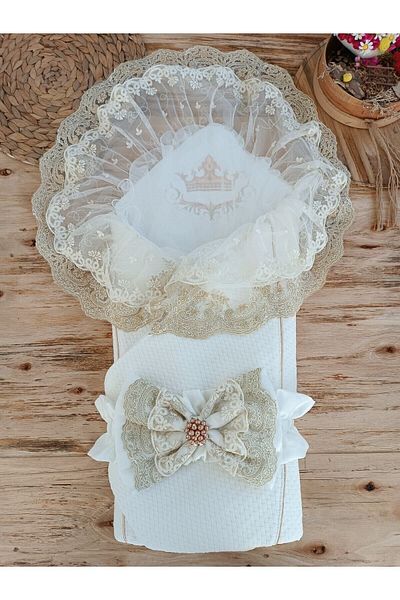 Tomuycuk Baby Outer Swaddle Blanket Special Lace Baby Swaddle Unisex Hospital Exit Mevlütlük Gift