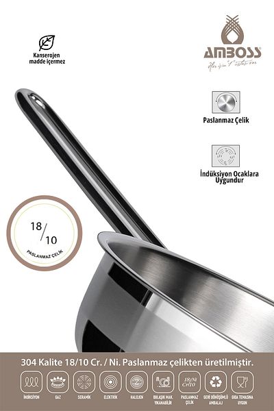 Amboss Silvana 9 Piece Stainless Steel Pot Pan Set Compatible with All Stoves