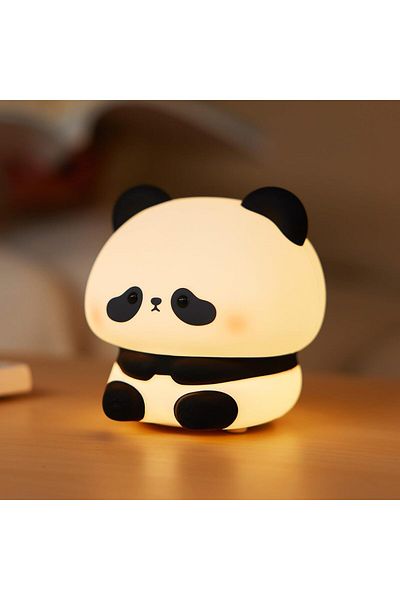 AWH Cute Panda Night Light, 7-Color Changing LED, Rechargeable Silicone Touch Lamp for Kids