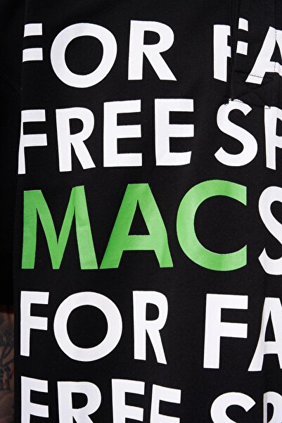 Machinist Ανδρικό μπλουζάκι με φαρδύ στάμπα με λαιμόκοψη σε μαύρο χρώμα