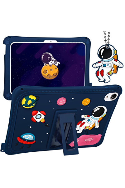 UnDePlus Apple Ipad 11.nesil A16 11inç/10.nesil 10.9inç Uyumlu Kılıf Çocuklara Özel Karakter Sevimli Astronot