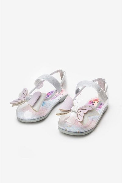 Le Mabelle Silver Mermaid Bow Transparent Girls' Shoes