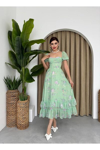 conconmoda Candy Long Chiffon Floral Women's Dress