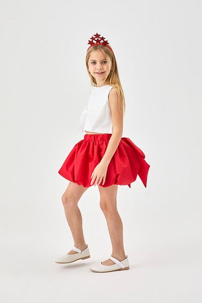 Le Mabelle Red Anna Girl Balloon Skirt