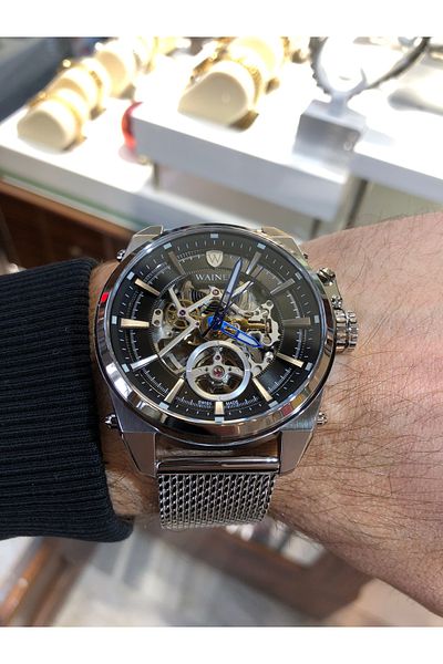Wainer Automatic Men's Wrist Watch and Automatic Cufflink