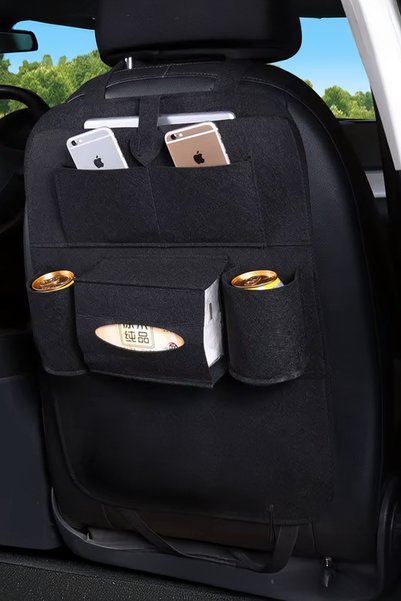 Arfseb 2Pcs Car Interior Seat Back Organizer Stylish Design Practical Storage - Spacious Hopper Dedicated Compartments