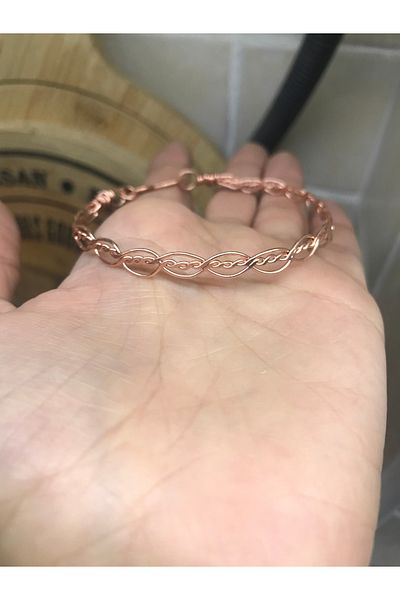 isikaccessories Pure Copper Minimalist Model Thin Bracelet 15,16,17,18,19,20 cm