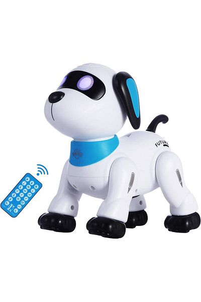 AWH RC Robot Dog Toy, Programmable Dancing Robot with LED Eyes, Interactive Pet for Kids