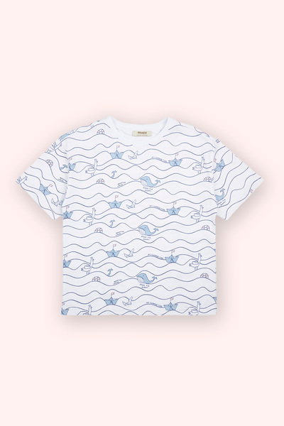 Panço Erkek Çocuk Baskı Detaylı Beyaz Tişört