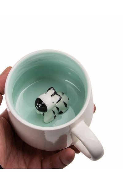 MUKKO HOME 3D Porcelain Mug – Cute Zebra Figured, 350 Ml, Fun and Stylish Design