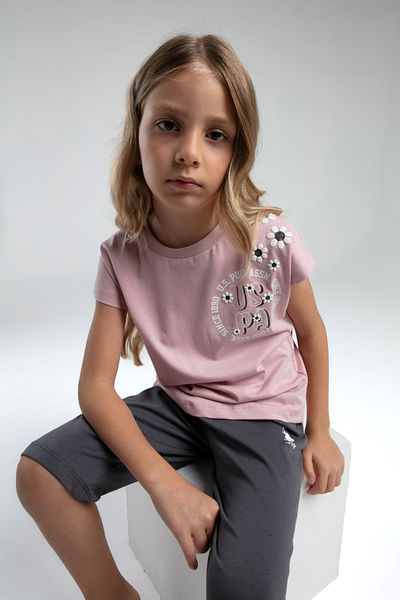 U.S. Polo Assn. U.S. Polo Assn. Girl's Licensed T-Shirt and Shorts Set