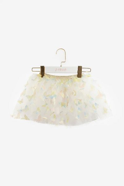 Le Mabelle Yellow Butterfly Appliqued Girl's Tulle Skirt - Pauline