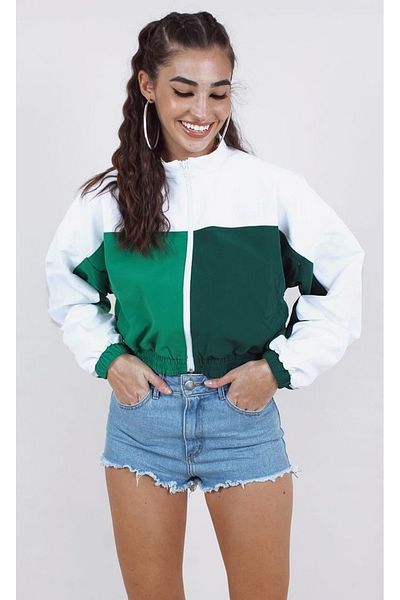 aynewmoda Cămașă sport cu mâneci scurte (culoare: alb/verde)