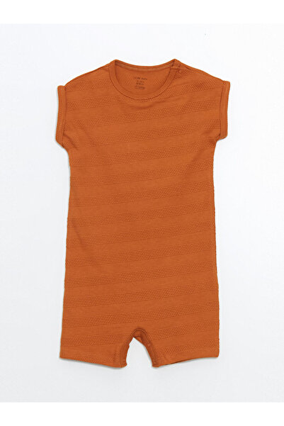 LC Waikiki Lcw Baby Orange Crew Neck Basic Baby Boy Jumpsuit