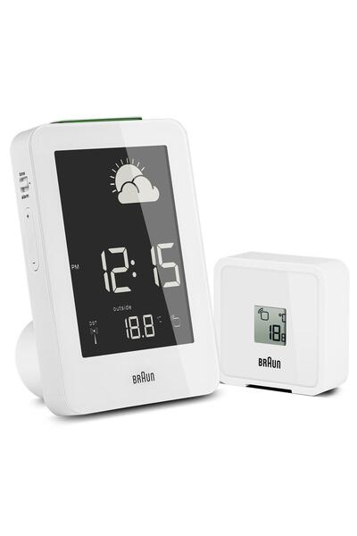 Braun Bnc013 Hava Istasyonlu Dijital Masa Saati - Beyaz