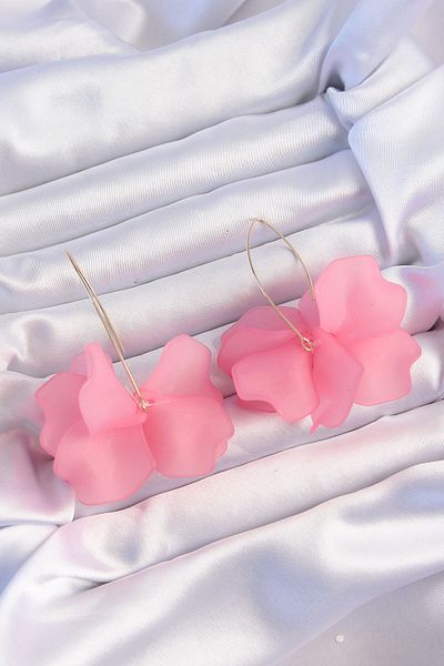 costurera Pink Brass Flora Earrings - Tj-bkp9263