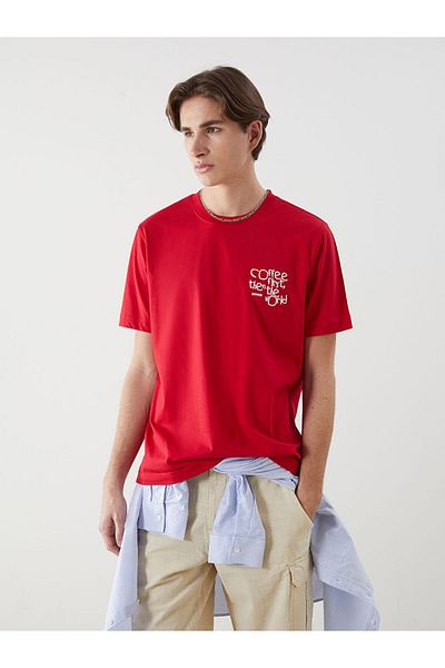LC Waikiki Lcw Crew Neck Printed Combed Cotton Men's T-Shirt