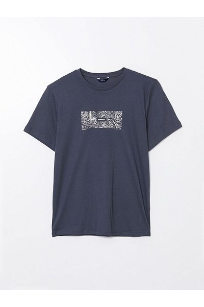 LC Waikiki New Season Crew Neck Short Sleeve Printed Combed Cotton Men's T-Shirt - S5Ku06Z8