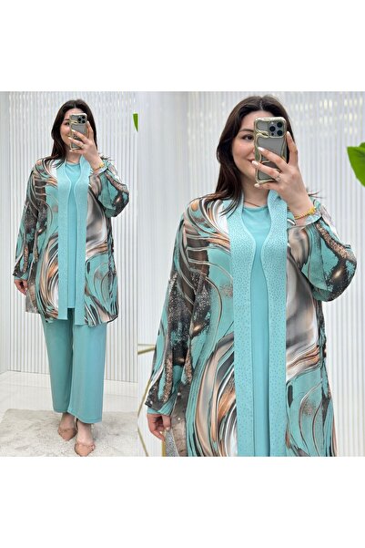 GK Plus Size Sandy Chiffon 3-Piece Tunic Set